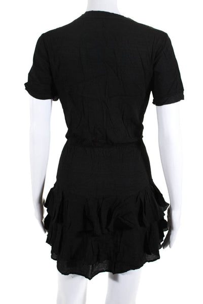 Twelfth Street by Cynthia Vincent Womens Ruffled Drop Waist Dress Black Size M