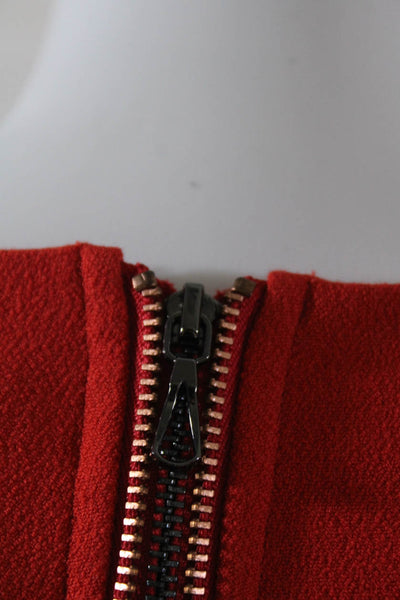 Leifsdottir Anthropologie Womens Knot Tied Back Zipped Sheath Dress Red Size 10