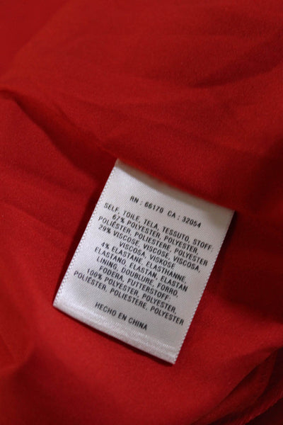 Leifsdottir Anthropologie Womens Knot Tied Back Zipped Sheath Dress Red Size 10