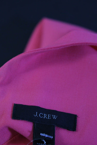 J Crew Womens Wool Pleat Darted Back Zipped Sleeveless Sheath Dress Pink Size 10