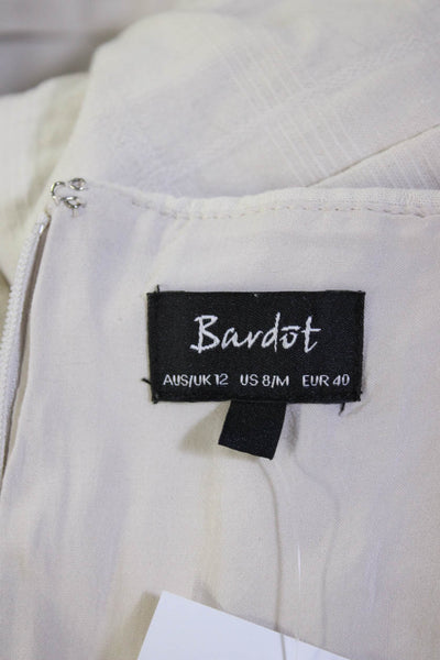 Bardot Womens Solid Front Tie Cutout Spaghetti Strap Mini Romper Beige Size 8