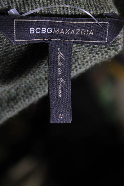 BCBG Max Azria Womens Crew Neck Loretta Sweater Green Wool Size Medium