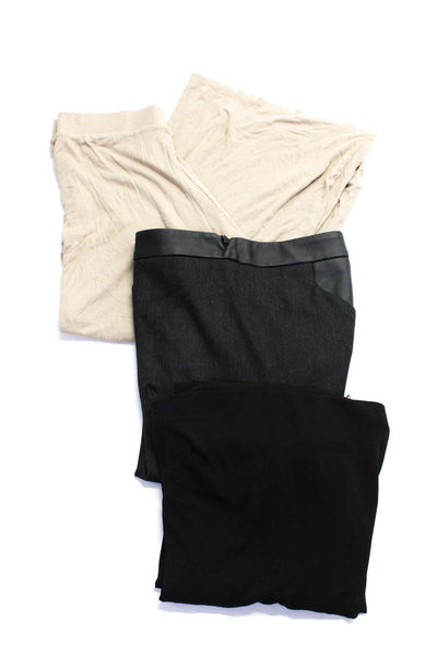 Zara Women's Elastic Waist Slit Side Maxi Dress Black Size M Beige Pant M Lot 3