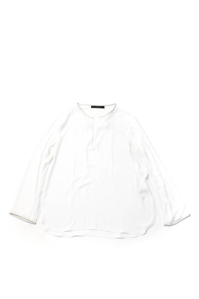 Zara Women's Round Neck Long Sleeves Blouse White XL Striped Dress L Lot 3