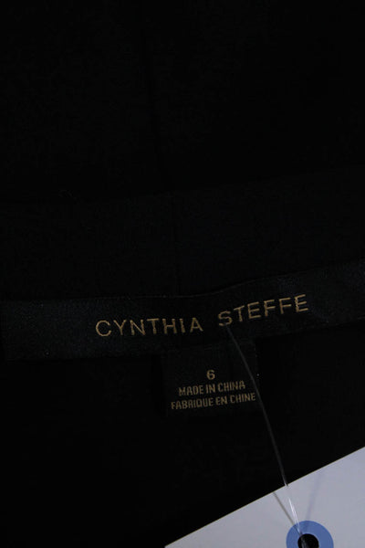 Cynthia Steffe Women's V-Neck Sleeveless Zip Closer Romper Black Size 6