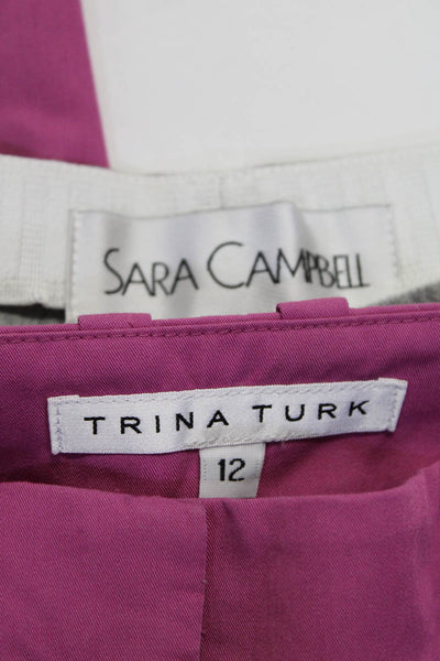 Trina Turk Sara Campbell Womens Hook & Eye Straight Pants Pink Size M 12 Lot 2