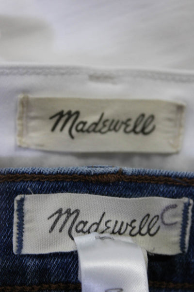 Madewell Womens High Rise Skinny Cali Demi Boot Jeans Blue White 23 23P Lot 2