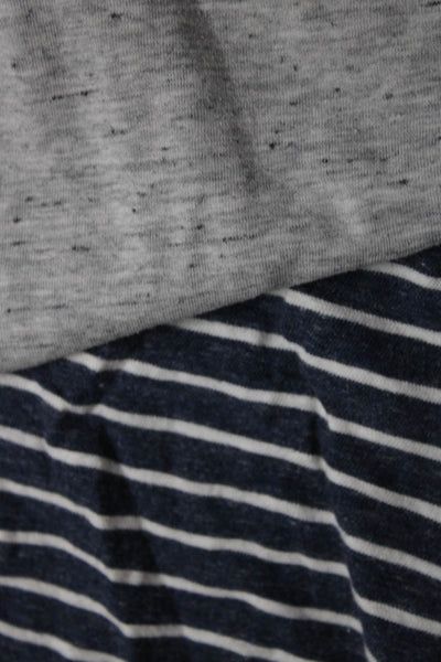 AG Women's Crewneck Short Sleeves T-Shirt Gray Striped Size M Lot 2