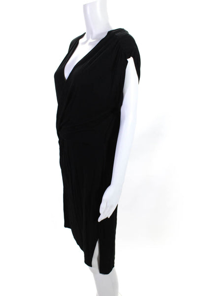 Allsaints Womens Low Draped Cowl V-Neck A-Line Sleeveless Dress Black Size 6