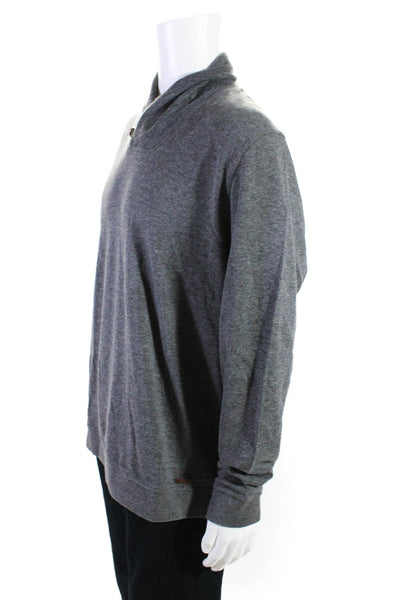 Ted Baker London Men's Cotton Blend Mock Neck Pullover Sweater Gray Size 6