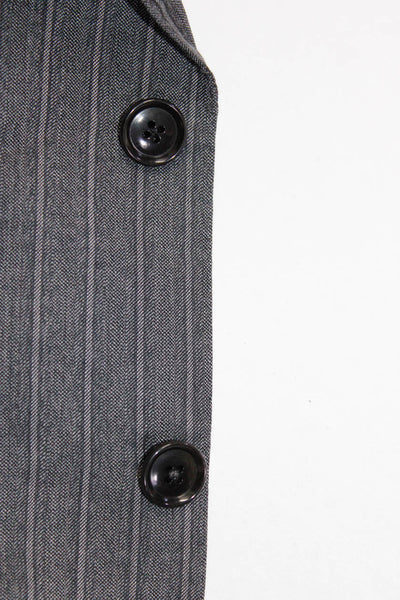 Pal Zileri Men's Three Button Notched Collar Striped Blazer Gray Size 42