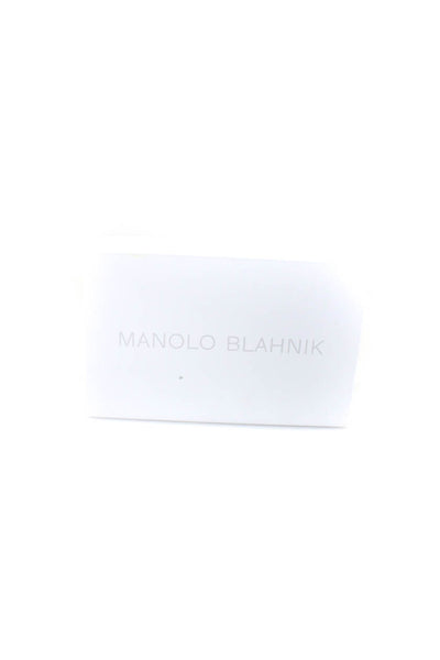 Manolo Blahnik Womens Colorblock Ankle Buckled Block Heels Brown Size EUR38.5