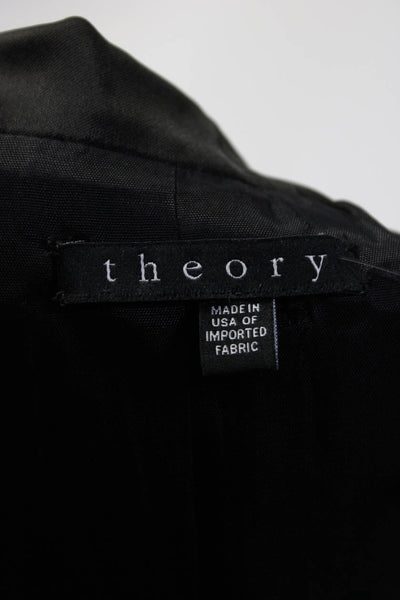 Theory Womens Black Two Button Long Sleeve Blazer Jacket Size S