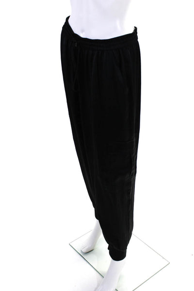 Elie Tahari Womens Black Drawstring High Rise Pull On Cuff Ankle Pants Size M