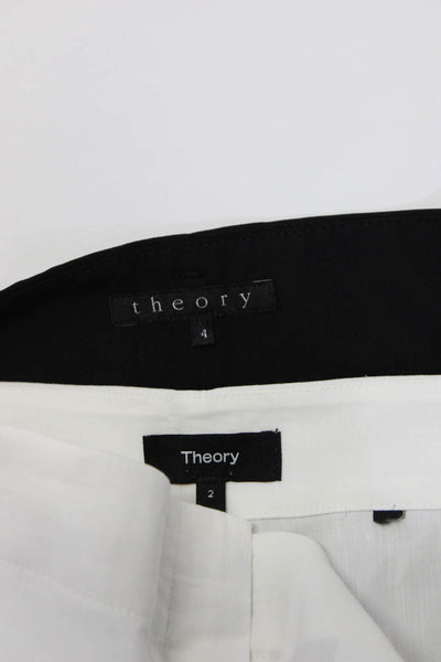 Theory Women's Pleated Trousers Black White Size 2 4 Lot 2