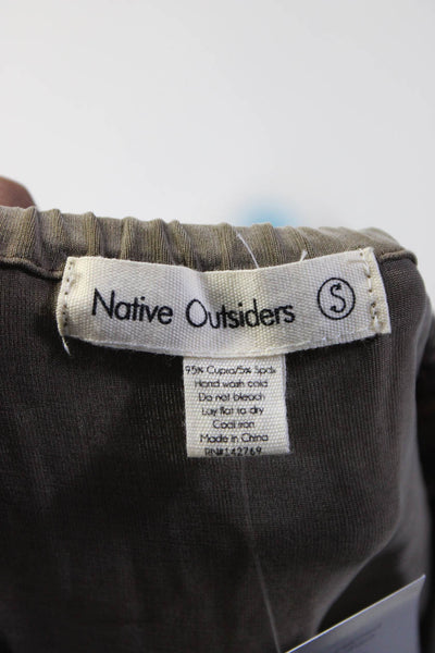 Native Outsiders Women's Scoop Neck Spaghetti Strap Mini Dress Gray Size S