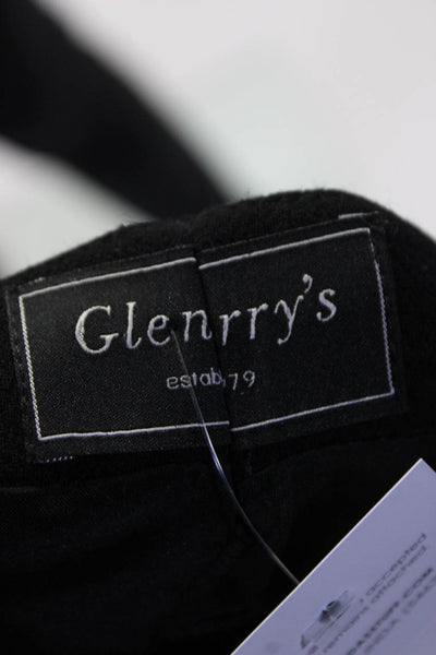 Glengarrys Women's Round Neck Long Sleeves One Button Crop Jacket Black Size 40