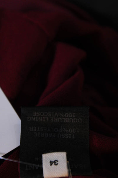 Isabel Marant Etoile Women's Sleeveless V Neck Midi Dress Red Size FR.34