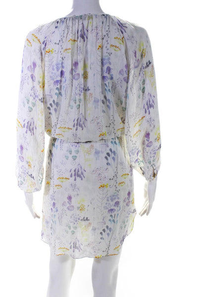 Antik Batik Womens Floral Print Shirt Dress Multi Colored Size Extra Small