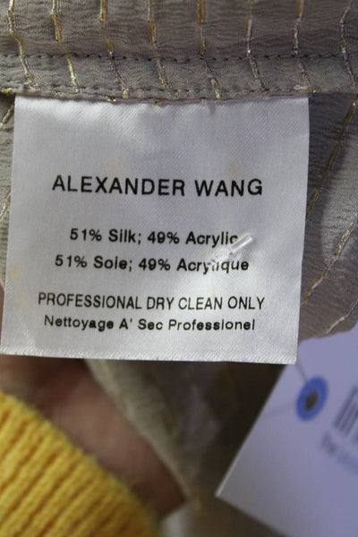 Alexander Wang Womens Silk Tank Dress Gray Gold Size Extra Small