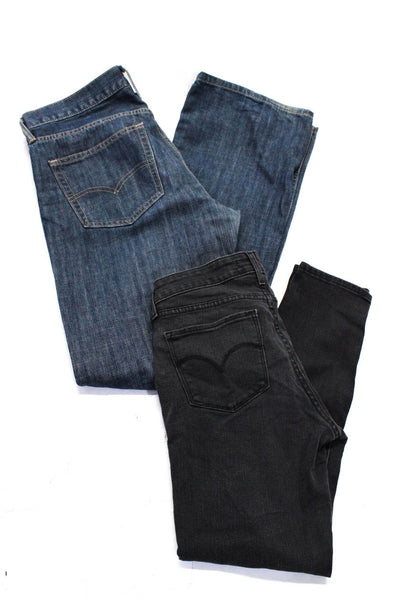 Levis Mens Cotton Color Dark Wash Straight 5-Pocket Jeans Black Size 27 34 Lot 2