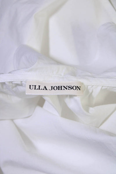 Ulla Johnson Women's Sleeveless Halter Neck Ruffle Blouse White Size 0