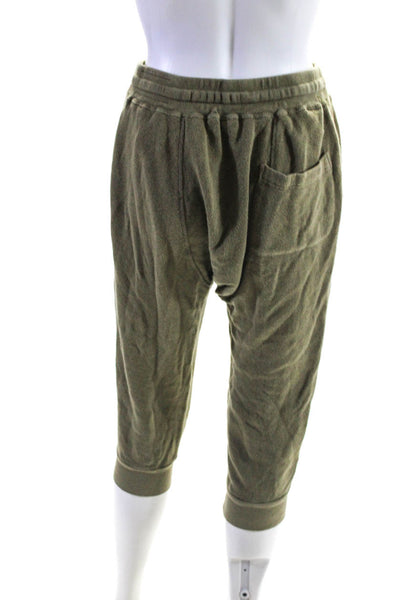 R13 Japanese Fabric Women's Drawstring Cropped Jogger Sweatpants Green Size XS