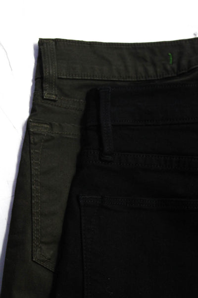 Frame J Brand Women's Zip Fly Skinny Jeans Black Green Size 24 27 Lot 2