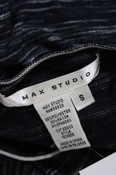 Max Studio Women's Side Tie Scoop Neck 3/4 Sleeve Mini Dress Blue Size S