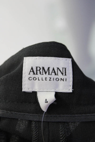 Armani Collezioni Womens Wool Pleated Hook & Eye Tapered Dress Pants Gray Size 4