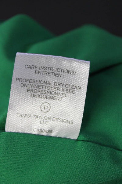 Tana Taylor Women's V-Neck 3/4 Sleeves Faux Wrap Ruffle Dress Green Size 6