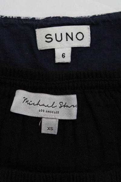 Suno Michael Stars Womens Floral Embroidered Tunic Purple Black Size 6 XS, Lot 2