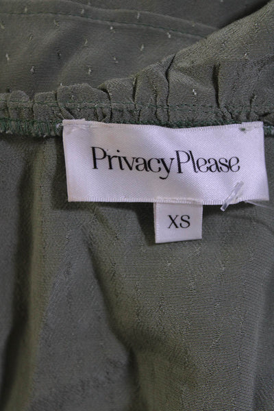 Privacy Please Womens Short Sleeve V-Neck Ruffled Midi Wrap Dress Green Size XS
