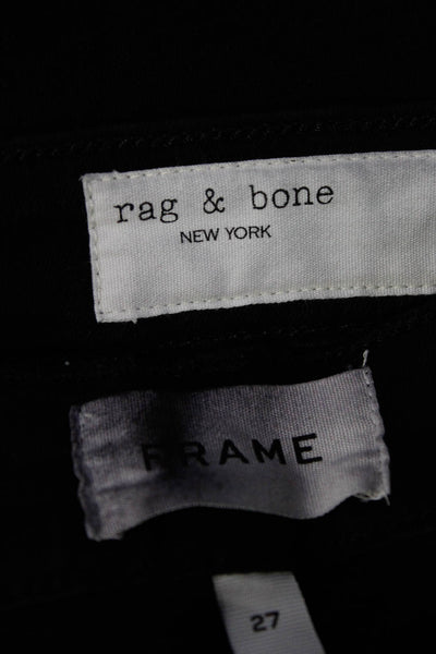 Rag & Bone Frame Denim Womens Bardot Crop Flare Skinny Jeans Black Size 27 Lot 2