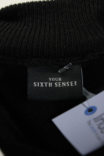 Your Sixth Sense Women's Crewneck Short Sleeves Midi Shift Dress Black Size M