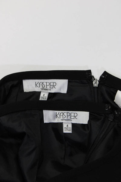 Kasper Women's Zip Back A-Lined Pencil Midi Skirt Black Size 4 Lot 2