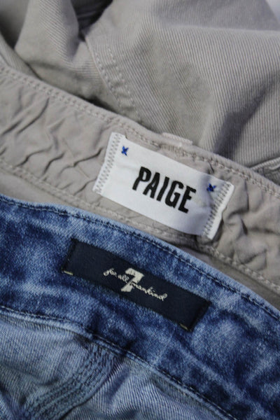 Paige 7 For All Mankind Womens Skyline Ankle Peg Jeans Beige Size 28 Lot 2