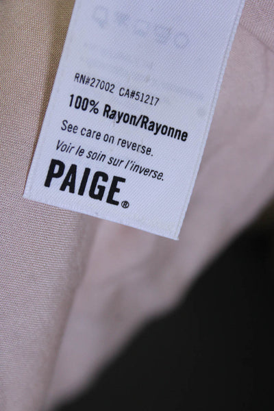 Paige Womens Spaghetti Strap Floral Surplice Mini Sheath Dress Light Pink Sz XS