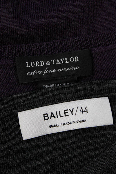 Lord & Taylor Bailey 44 Womens Wool Cold-Shoulder Sweaters Purple Size S Lot 2