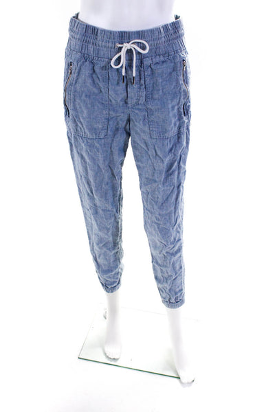 Nike Athleta Womens Striped Collared Top Ruched Jogger Pants Blue Size S 2 Lot 2