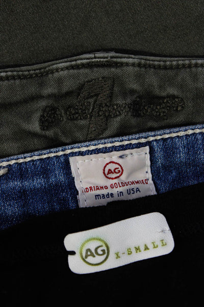 AG Adriano Goldschmied For All Mankind Womens Jeans Shirt Black Blue XS 25 Lot 3