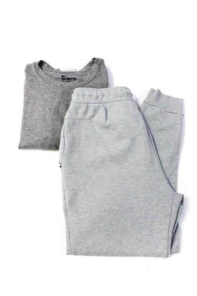 Nike Boys Sweatpants Heather Gray Crew Neck Long Sleeve Tee Top Size M S lot 2