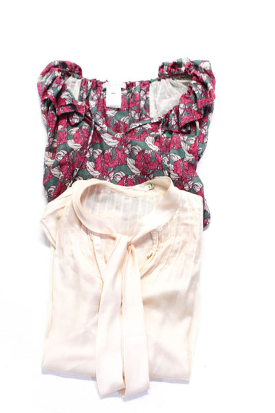 Paul & Joe 7 For All Mankind Women's Tank Top Floral Blouse Pink Size M 3 Lot 2