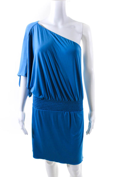 T Bags Los Angeles Women's One Shoulder Blouson Mini Dress Blue Size S