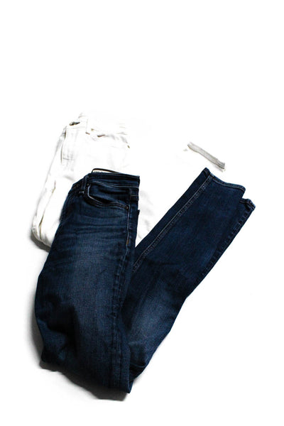 Rag & Bone Womens High Rise Ankle Skinny Jeans Blue White Denim Size 25 26 Lot 2