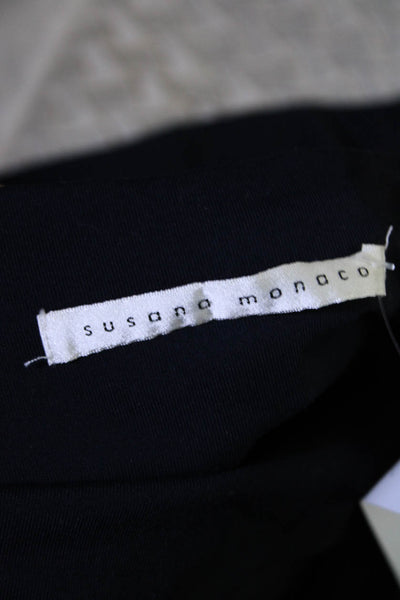 Susana Monaco Womens Boat Neck Micro Mini Empire Waist Dress Navy Blue Size XS