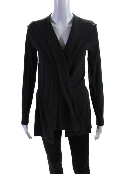 Michael Stars Womens Long Sleeve Hooded Sweater Cardigan Heather Gray Size XS