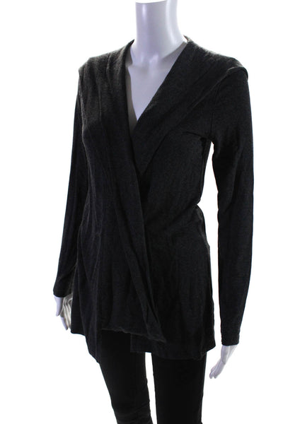 Michael Stars Womens Long Sleeve Hooded Sweater Cardigan Heather Gray Size XS
