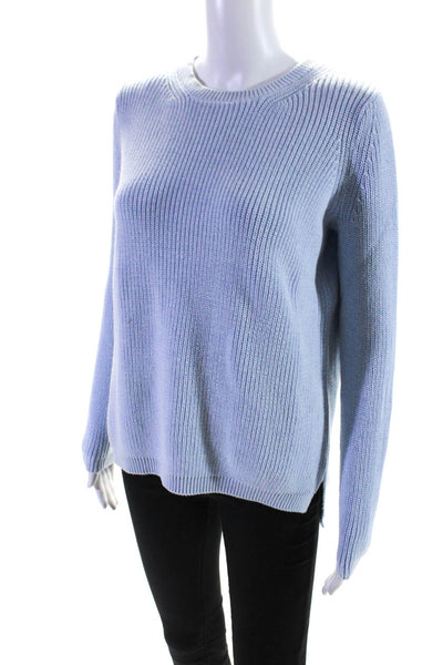 525 America Womens Cotton Crewneck High Low Long Sleeve Sweater Blue Size XS