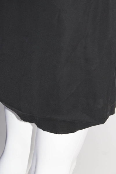 Allsaints Women's Long Sleeve V Neck Faux Wrap Sheath Dress Black Size 2